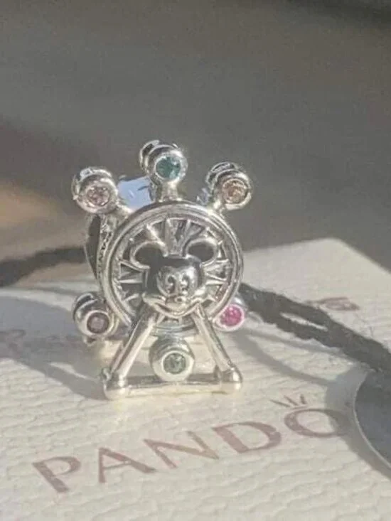 Authentic Disney Pandora Mickey Ferris Wheel Silver Charm 925 Ale - Picture 5 of 6